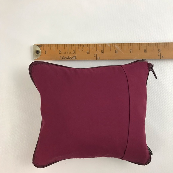 Vintage 80s 90s Mens XL Kangaroo Packable Bag Hooded Windbreaker Burgundy Maroon - Picture 11 of 12